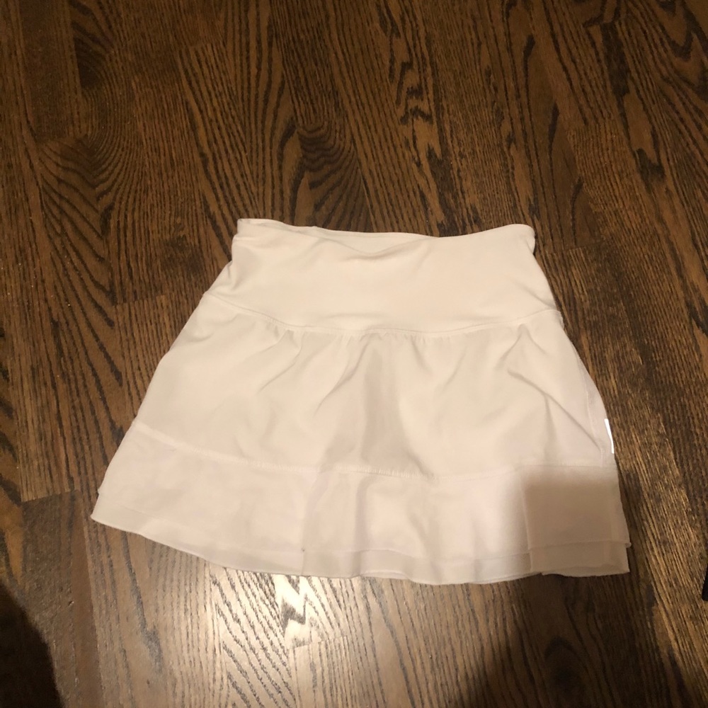 White tennis skirt